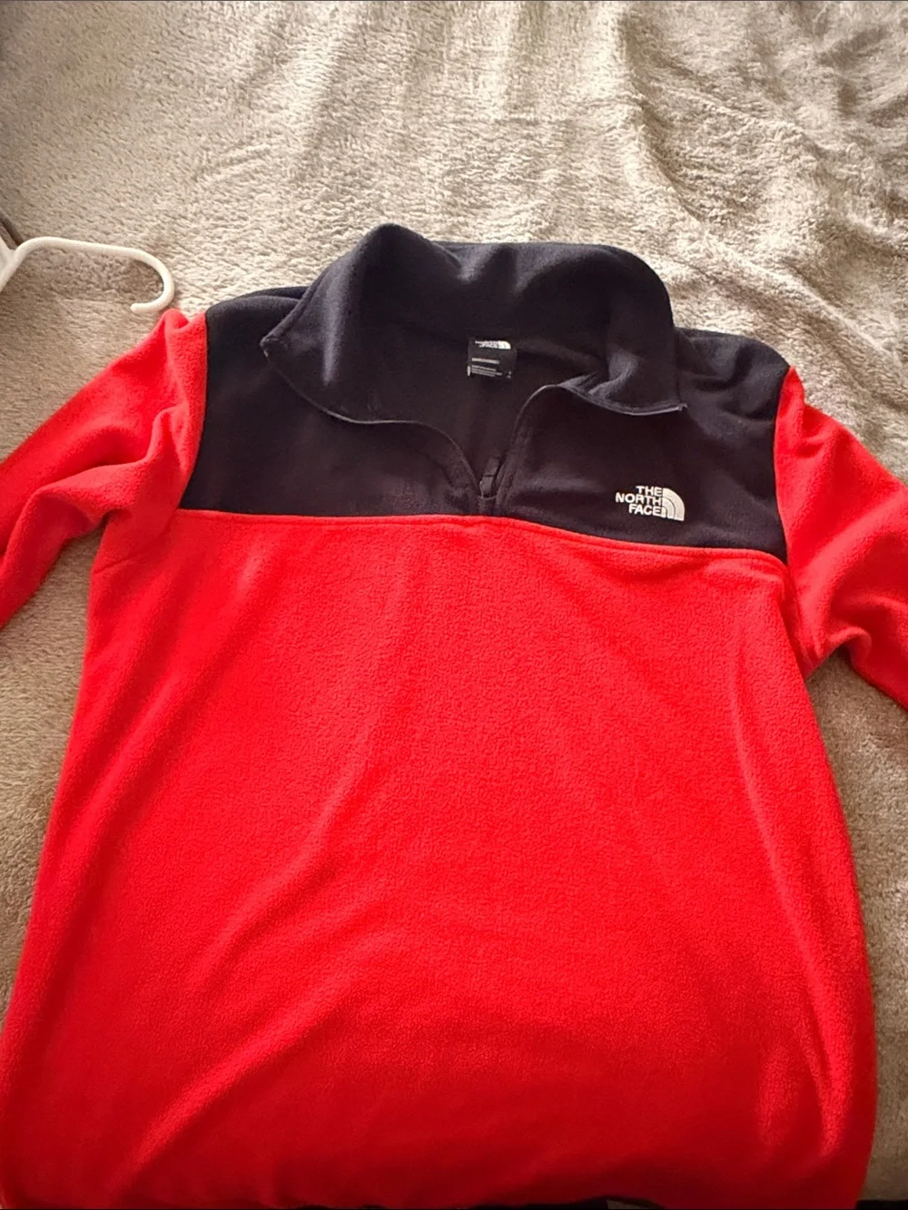 The North Face Red and Black Half-Zip Fleece Pullover